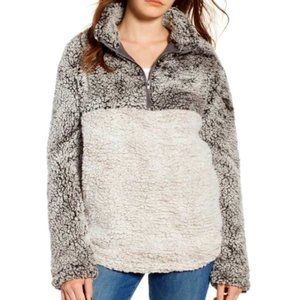 Thread & Supply Sherpa Pullover Jacket, Charcoal/Ivory, Size S